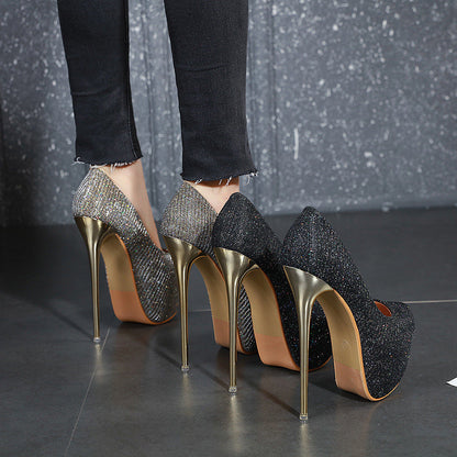 Éclat Suprême – Escarpins à Talons Aiguilles Scintillants