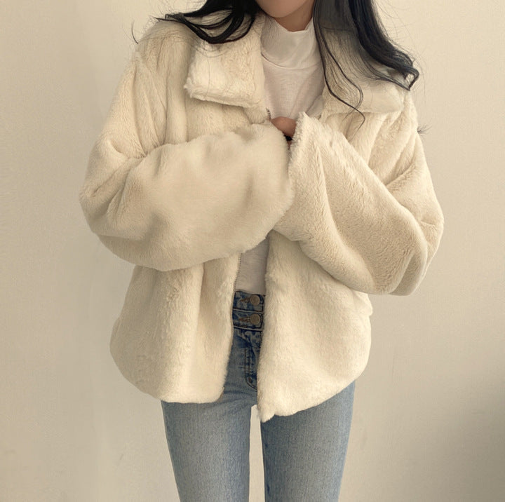 Manteau court matelassé à manches longues pour femme