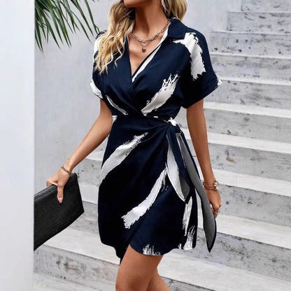 Robe Élégante à Imprimé Abstrait